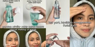 cara double cleansing